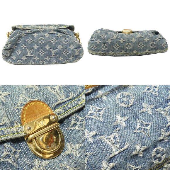 Louis Vuitton Mini Pleaty Monogram Denim Shoulder Bag Blue - Picture 2 of 10
